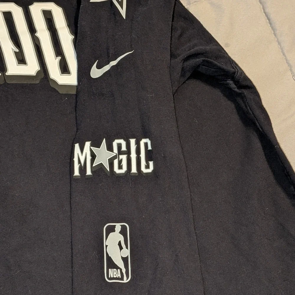 Nike Orlando Magic NBA Long Sleeve Shirt Mens XXL Black Loose Fit Star Graphic